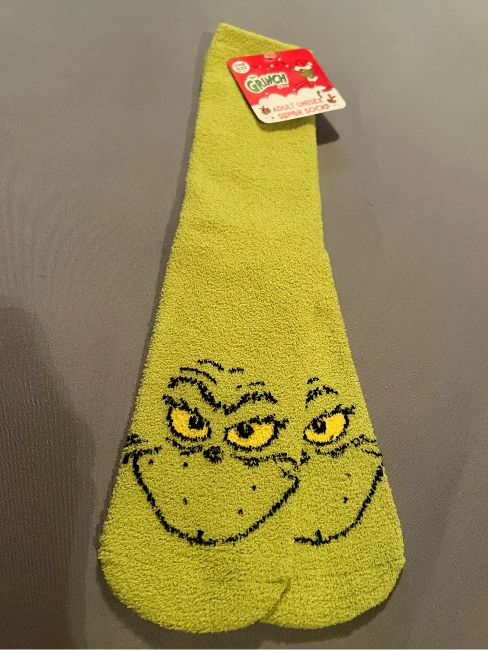The Grinch Green & Black Adult Unisex Slipper Socks, One Size, new with tags
